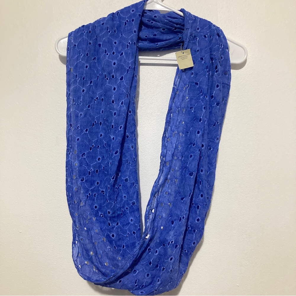 American Eagle Outfitters Blue Cotton Infinity Summer Scarf